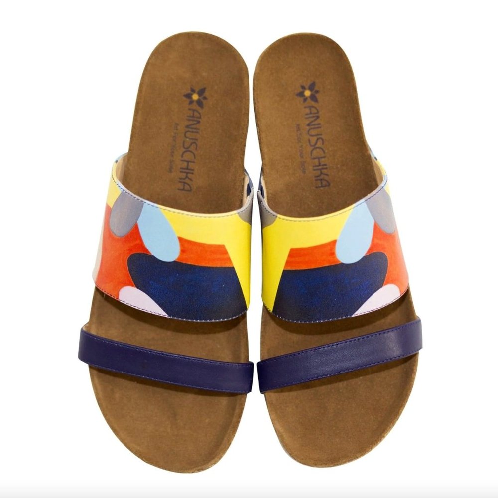Anuschka Mira Printed Leather Slides